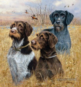 chiens et canards colverts cynégétiques Peinture à l'huile